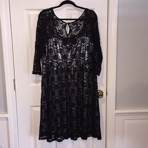 Torrid plus size black lace dress size 2